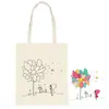 Bolsa Infantil Portátil para Compras e Pintura DIY, Material Artesanal para Jardim de Infância, Bolsa de Lona para Pintura e Colorir