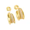 Pendientes Europeos y Americanos de Industria Pesada de Alto Grado en Forma de C Temperamento Exagerado Diamante Sin Agujeros en las Orejas Diseño de Nicho Anillo Clip para Oreja Accesorios para Orejas