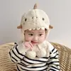 Touca de Bebê Outono e Inverno Fofa de Cordeiro Pelúcia com Proteção para Orelhas Quente e Aconchegante Touca Pulôver para Meninos e Meninas Inverno