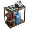 Mesa de centro para el hogar mesa de té pequeña mesa de té móvil de bambú carrito de té sala de estar balcón gabinete de té para hervir agua estante de almacenamiento para juego de té