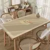 Mantel de cuero impermeable y a prueba de aceite con estampado floral, mantel individual para mesa de comedor estilo casero, protector de mantel de cuero suave