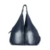 Bolsa de mano grande estilo japonés, bolsa de tela de un solo hombro para mujer, bolso de mano casual con múltiples bolsillos, bolsa para mamás, bolsa de viaje, bolsa de mezclilla