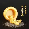 Adornos de cuenco del tesoro de jade beige al por mayor, figurillas de lingote de oro y Pixiu, artesanías de feng shui para el hogar y regalos decorativos