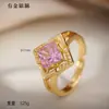 Anillo Más Vendido en Aliexpress, Lujo Ligero, Gama Alta, Anillo Abierto Elegante para Mujer, Cobre Incrustado con Circonita, Anillo de Moda Estilo Europeo y Americano