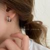 Pendientes circulares de doble capa con viento frío, diseño de nicho para mujer, pendientes, pendientes, nueva tendencia 2022