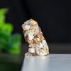 Enfeites de Leão Feitos de Resina e Cristais Naturais, Posição Sentada, Plantas Verdes de Leão, Decoração de Estátua para Desktop, Escritório, Casa