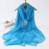 Estilo coreano All-match Yourou Sand Silk Scarf Primavera e Verão Protetor Solar Fino Cachecol Vermelho Solid Color Sunshade Shawl Scarf
