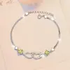 Pulsera Transfronteriza de Plata de Ley S925 Dulce Amor Corazón a Corazón Accesorios Joyería Joyería de Mano de Moissanita de Alta Gama Venta al por Mayor