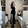 Verano 2025 Nuevo Estilo Vestido Sexy Bodycon para Mujer Estilo Francés para la Hora del Té Vestido Largo Negro Sexy Ajustado