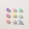 Flor de Terciopelo de Resina Cuentas Sueltas Oso Estéreo Colorido Cuentas con Agujero Pasante Inglés Accesorios para Cadena de Teléfono Móvil Llavero