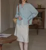 "Bem na Hora" Saia Midi Retro Francesa com Estampa de Bolinhas Estrutura Simples Leve Cauda de Peixe Longa/Curta
