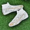 Zapatos de fútbol de cuero talla 47 al por mayor, zapatillas deportivas de caña alta para hombre talla 45, entrenamiento transfronterizo, zapatos de fútbol para niños con tacos largos talla 46, otros