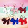 Popular Europeu e Americano Couro Laço Cachorro Animal Boneca Chaveiro Carro Chaveiro Bolsa Pingente Capa de Celular Acessórios