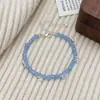 Pulsera de Piedra Natural con Cuentas Estilo Chino Simple Elegante Gama Alta Azul Claro Pulsera de Moda de Nicho Joyería Pequeña Fresca para Manos de Mujer