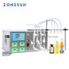 ZONESUN semi-automático desktop 4-cabeça bomba magnética álcool 84 licor desinfetante garrafa de óleo essencial máquina de enchimento de líquido