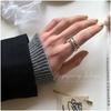 Anillo para Mujer Plata de Ley 925 Línea Viento Frío Irregular Brillante Versión Ancha Anillo Anillo para Mujer Estilo Coreano Trendy Estilo Japonés y Coreano
