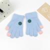 Guantes para niños estudiantes para exteriores tejidos de cinco dedos invierno cálidos felpa elásticos subdedo guantes para bebé al por mayor