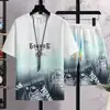 Conjunto Esportivo Casual Masculino Verão Novo Manga Curta Shorts Juventude Transfronteiriço Esportivo Conjunto de Duas Peças