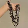 Collar Largo Irregular de Perlas de Grava Retro para Mujer, Estilo Étnico Bohemio, Lujo Ligero, Exquisita Cadena de Clavícula de Moda