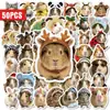 50 adesivos fofos de porquinho-da-índia para compra direta transfronteiriça, adesivos à prova d'água adoráveis de porquinho-da-índia em desenho animado para cadernos e garrafas de água