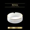 Jingdezhen Cerámica de Mesa de Alta Gama Incrustaciones de Oro Jade Pintado a Mano Juego de Cuenco y Plato Dorados para Uso Doméstico, Estilo Europeo Simple Personalización DIY
