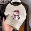Camiseta de Manga Larga Patchwork para Niña, Capa Base de Forro Polar Otoño Invierno, Nueva, Elegante, Ropa Interior para Bebé, Cuello Redondo, Top Versátil, de Moda