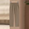 Pantalones de Mamá Verano Delgados Pantalones Recortados Cintura Alta Elásticos Rectos para Mujeres de Mediana Edad y Mayores Pantalones Holgados para Suegra y Abuela