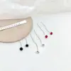 Pendientes Cortos de Plata para Mujer, Plata de Ley 925, Pasadores Cortos para Oreja, Cadenas para Oreja de Diamante Redondo Pequeño, Joyería Delicada para Oreja de Plata, Pendientes Pequeños Colgantes, Cadenas para Oreja, Pendientes Pequeños Fluidos