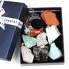 Siete tipos de combinación de materiales de piedra natural resina colgante de piedra semipreciosa con forma piedra original DIY joyería al por mayor comercio exterior