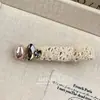 Coreia do Sul textura moda pérola strass tecido bico de pato clipe cabelo quebrado testa alta franja adorno de cabeça acessórios de cabelo