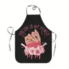 Delantal de Peluquería Transfronterizo, Delantal Anti-Suciedad para Artista de Pestañas y Uñas, Delantal de Cocina, Delantal Personalizado de Moda con Estampado de Labial