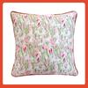 Almofada Decorativa Floral Estilo Francês Retro Luxo Leve Jardim de Monet, Estilo Pastoral, Almofada Rosa e Verde Delicada, Almofada para Sofá de Sala de Estar