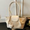 Bolso de Mano de Paja 2025 Verano Versátil Para Ir al Trabajo Bolso de Hombro Tejido Bolso Tote Casual de Moda de Gran Capacidad para Mujer