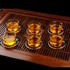 Juego de 6 tazas de té de vidrio con asa, taza de té Kung Fu, resistente al calor, gruesa, para uso doméstico, transparente, pequeña, producto nuevo.