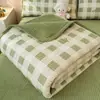 Colcha de algodón puro y terciopelo de leche de grado A para bebé, reversible por ambos lados, cubre colchón acolchado, cojín suave y juego de sábanas (3 piezas)