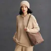 Suéter de Punto con Capucha Suelto de Color Sólido de Longitud Media para Mujer Otoño/Invierno 2026