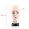 Molde de cabeça modelo de cabeça falsa adereços modelo de cabeça de PVC cabeça de boneca careca molde de cabeça masculina e feminina usando chapéu cabeça para peruca