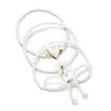 Moda Creativa Dulce Cuentas de Arroz Blanco Perla de Imitación Trenzado Lazo Flor Aleación Amor Elástico Pulsera para Dama
