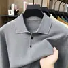 Suéter de Punto de Manga Larga para Hombre de Venta Caliente Primavera Otoño Invierno Color Sólido Capa Base Casual de Moda para Hombres