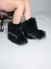 Botas cortas de felpa estilo europeo y americano para mujer, botas peludas cálidas de invierno, en stock, de media pantorrilla, botas de nieve elegantes y a la moda