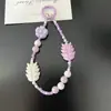 Corrente de Celular com Contas Florais e Folhas Estilo Floresta, Pingente de Celular para Bolsa com Contas Color-Blocking, Corrente para Pendurar, Pequenos Presentes para Venda em Feiras, Atacado