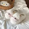 Chinelos de Pelúcia e Algodão Femininos Fofos e Versáteis, Novo Estilo Outono/Inverno 2026, Sapatos de Casa Quentinhos e Confortáveis