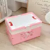 Cesta de Piquenique Portátil Dobrável para Acampamento ao Ar Livre Kuromi Fofa Menina Coração Plástico Coberto Cesta de Armazenamento Portátil