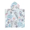 Capa con Capucha de Playa para Niños con Temática Oceánica, Toalla Cambiador de Playa, Traje de Baño, Toalla de Baño Personalizada Impresa, Bata