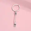 Comercio Exterior Transfronterizo Comida Occidental Cuchillo Tenedor Cuchara Corona Metal Vintage Popular Colgante Accesorios para Joyería DIY Llavero