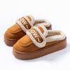 Zapatos Birkenstock de Invierno para Mujer 2025 para Exterior, Suela Gruesa con Plataforma, Forrados de Felpa Cálida, Moda, Felpa, Slip-On, Algodón