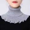 Estilo Novo Outono e Inverno Cachecol Feminino Gola Falsa Protetor de Pescoço para Calor e Proteção contra Frio Gola de Suéter Gola Alta de Tricô Versátil para Mulheres