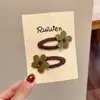Grampos de Cabelo de Tricô com Flor para Crianças, Grampos Fofos para Bebês, Novos Grampos Femininos de Outono e Inverno Que Não Machucam o Cabelo, Grampos e Acessórios de Cabeça