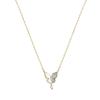 Collar con colgante de borla y cuentas redondas con gotas de agua y diamantes brillantes para mujer, estilo coreano, elegante, con diseño de nicho y mariposa de concha.