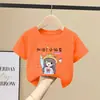 Camiseta de Manga Corta Transpirable de Algodón Puro Estilo Coreano para Niñas 2026 Nuevo Verano Moda Tendencia Top de Media Manga de Verano para Niños
